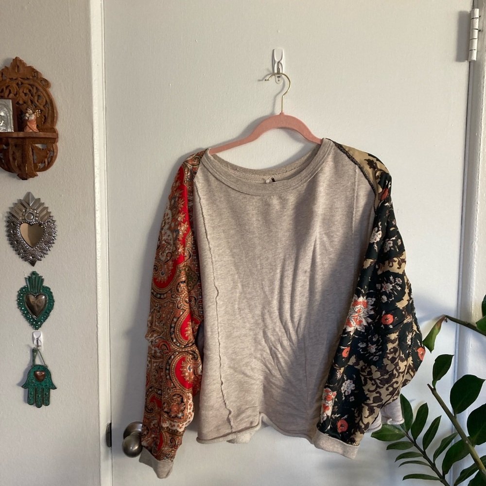 Free People Patchwork Sweatshirt